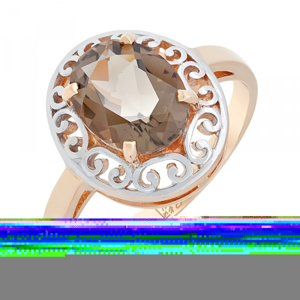 Золотое кольцо с раухтопазом № 51999