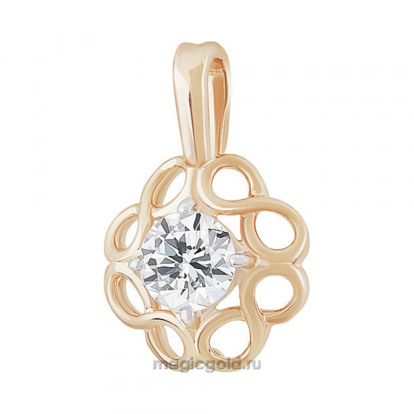 Золотая подвеска с фианитом № 155898