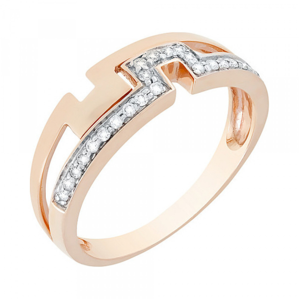 Золотое кольцо с бриллиантом № 81888