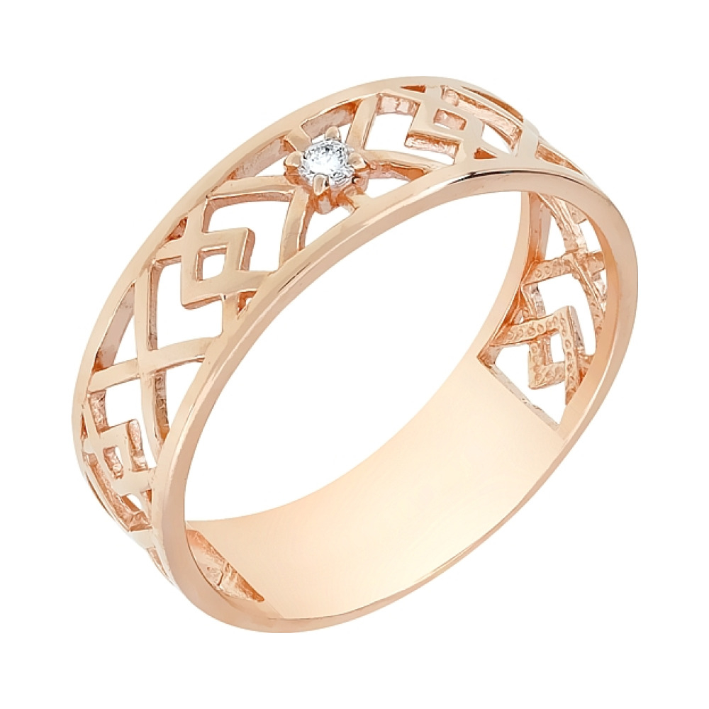 Золотое кольцо с фианитами № 116265