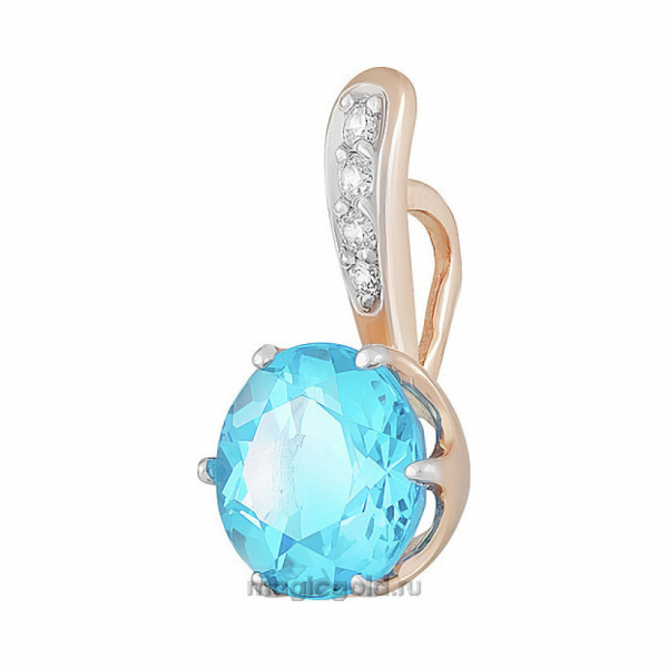 Золотая подвеска с топазом и фианитом № 153438