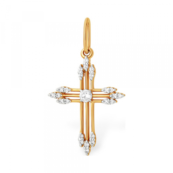 Золотая подвеска с фианитом № 163187