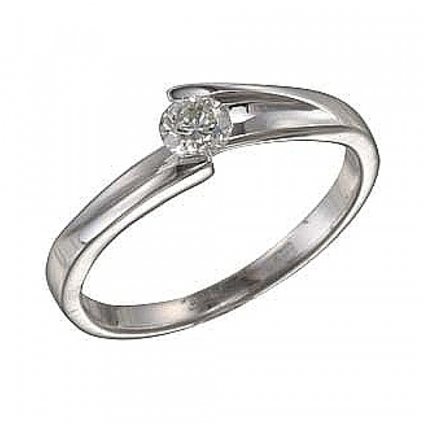 Золотое кольцо с бриллиантом № 38354