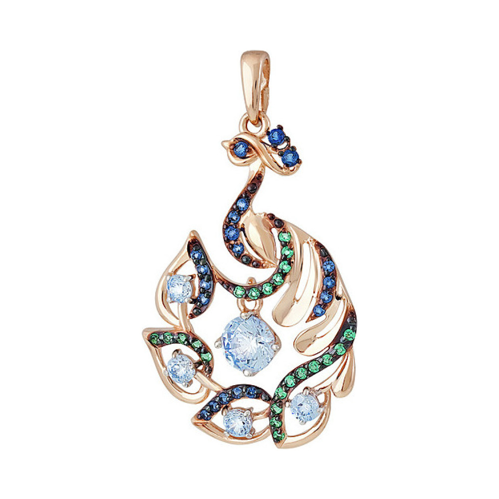 Золотая подвеска с фианитом № 136964