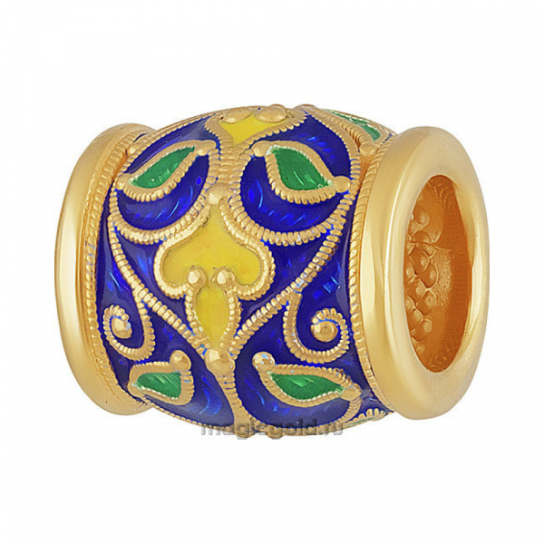 Серебряная подвеска бусина с золотым покрытием № 162849