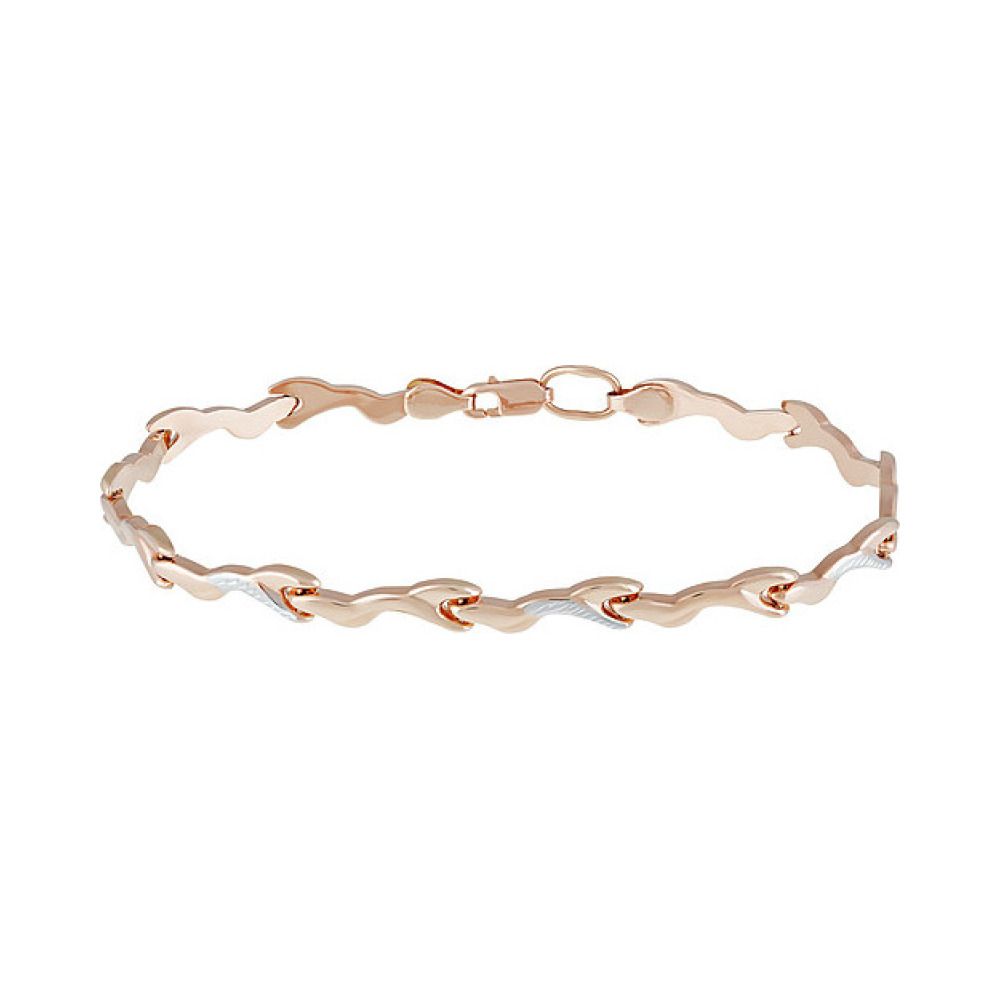 Золотой браслет без камня с алмазкой № 136860