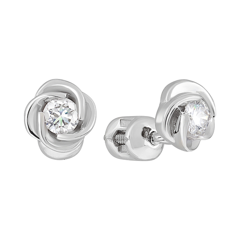 Пуссеты с бриллиантом № 127917