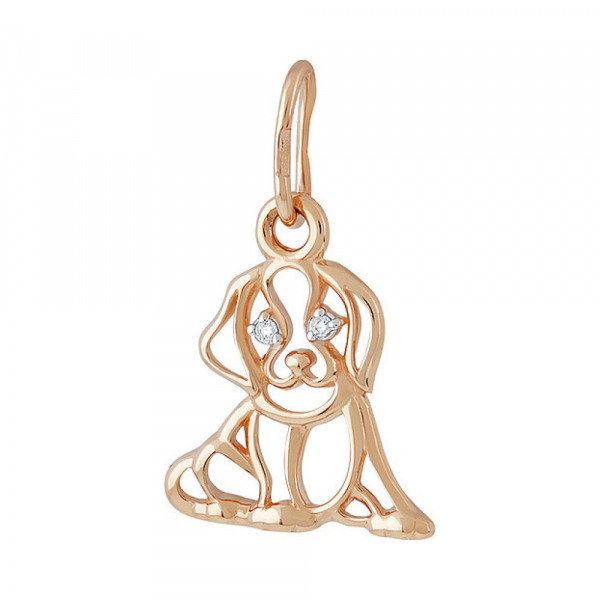 Золотая подвеска с фианитом № 137321