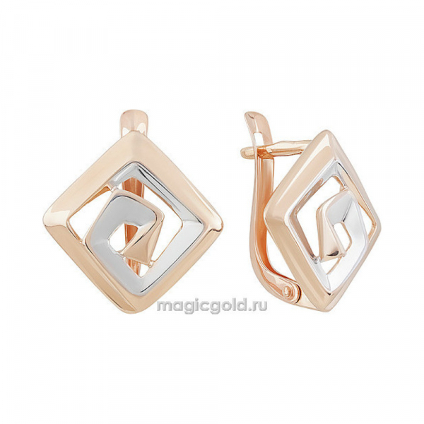 Золотые серьги без камня № 155674