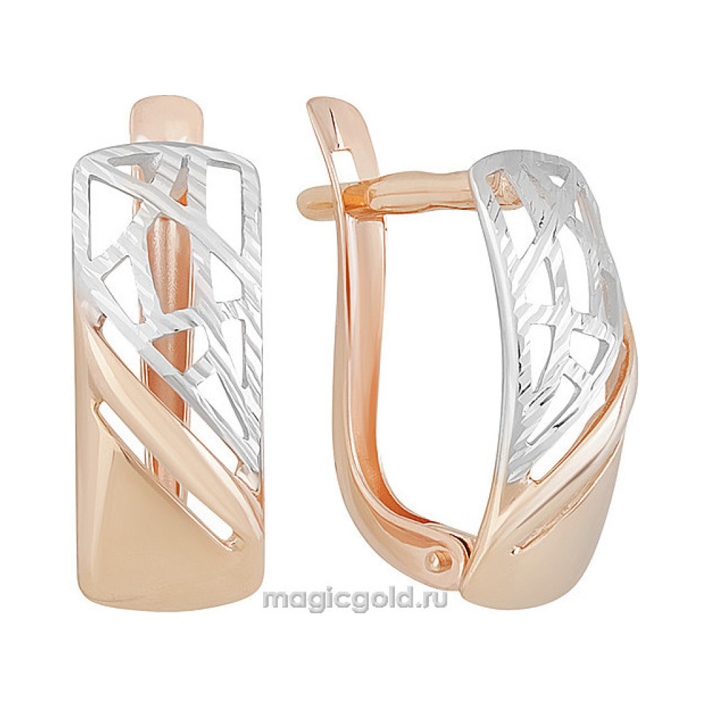 Золотые серьги без камня № 155667