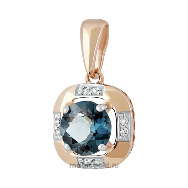 Золотая подвеска с топазом и фианитом № 139128