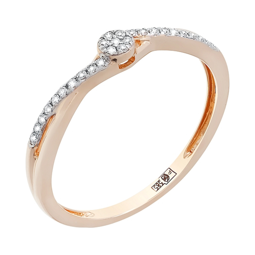 Золотое кольцо с бриллиантом № 104950