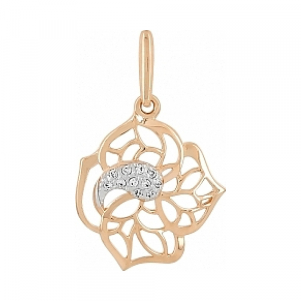 Золотая подвеска с фианитами № 109622