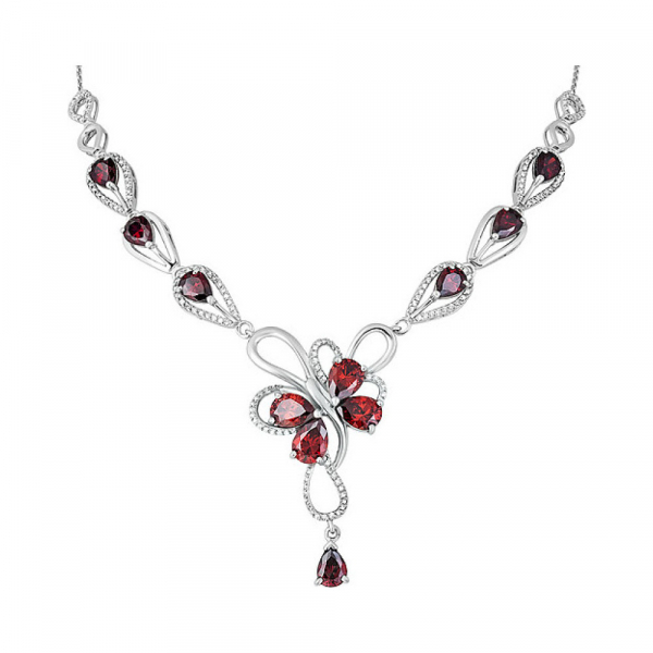 Серебряное колье с фианитом № 126623