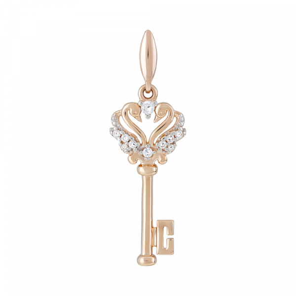 Золотая подвеска с фианитами № 127140