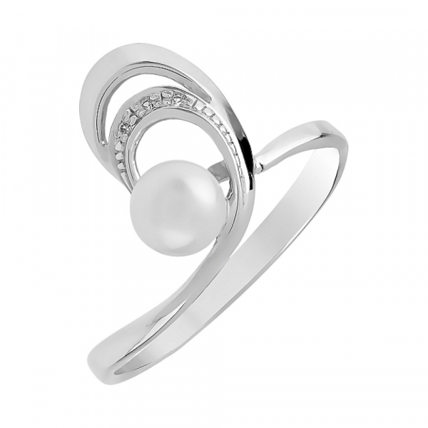 Золотое кольцо с жемчугом № 80287