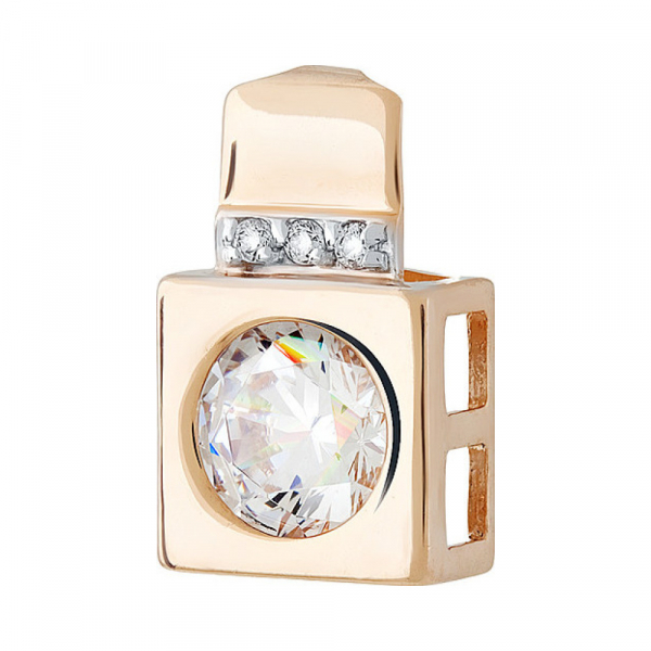 Золотая подвеска с фианитом № 129990