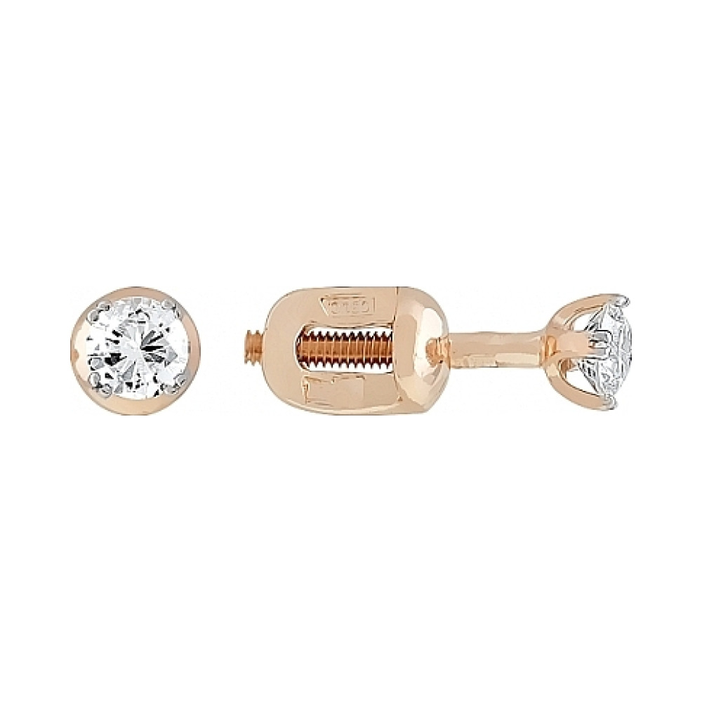 Пуссеты с бриллиантом № 109534