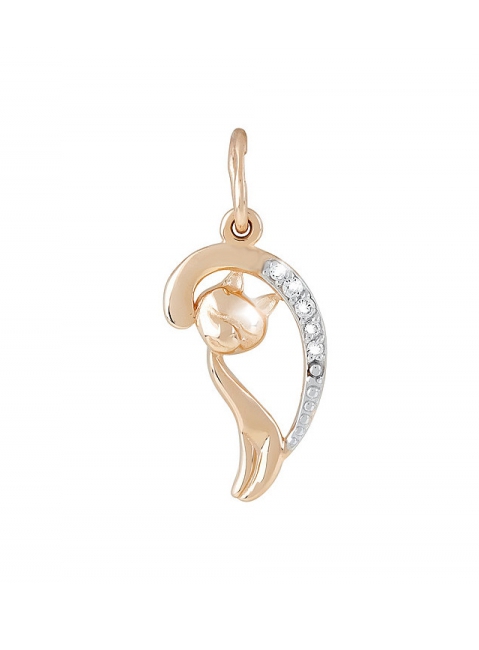 Золотая подвеска с фианитами № 121572