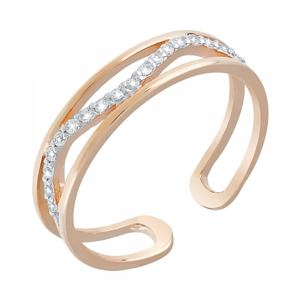 Золотое кольцо с фианитами № 120409