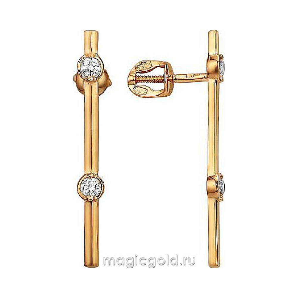 Пуссеты с фианитом № 173836