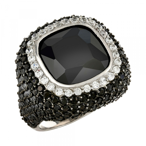 Серебряное кольцо с фианитом № 82459