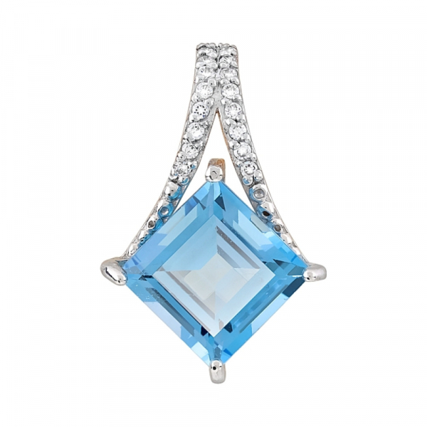 Золотая подвеска с топазом и фианитом № 118237