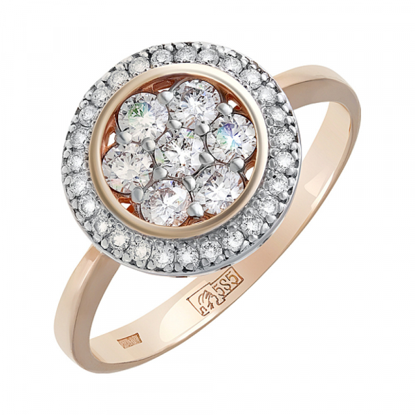 Золотое кольцо с бриллиантом № 95890