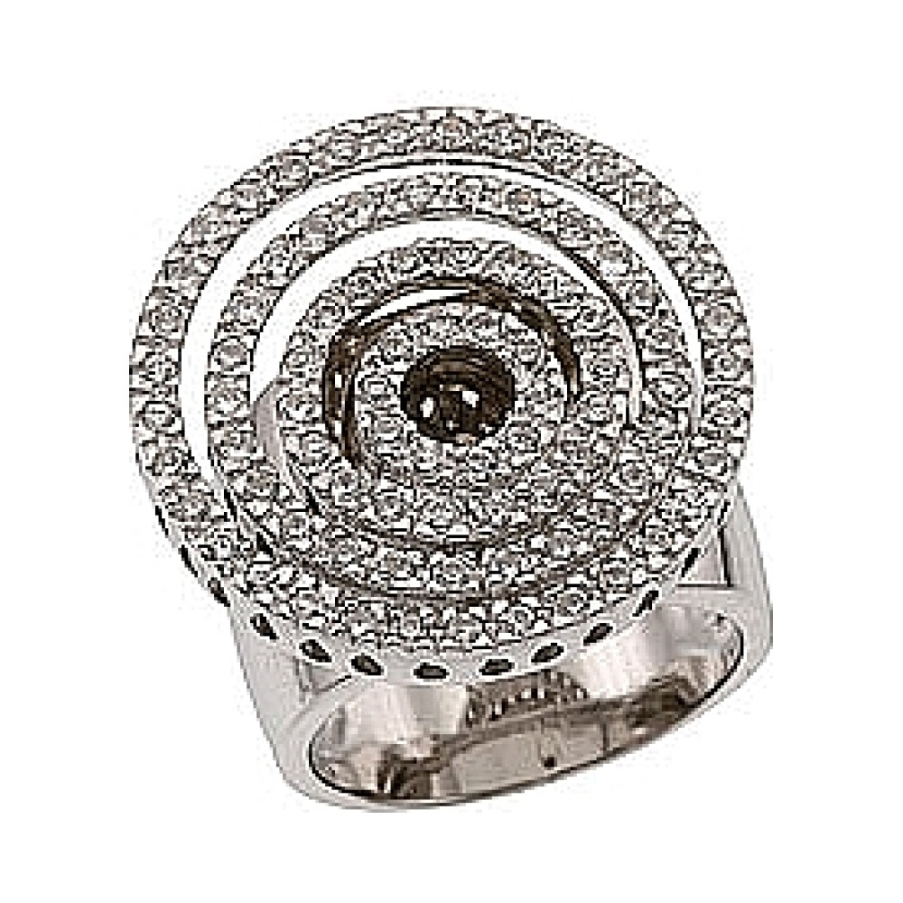 Серебряное кольцо с фианитом № 34048