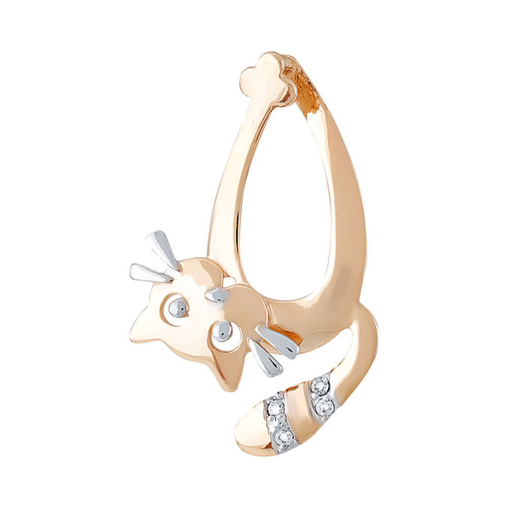 Золотая подвеска с фианитом № 129896