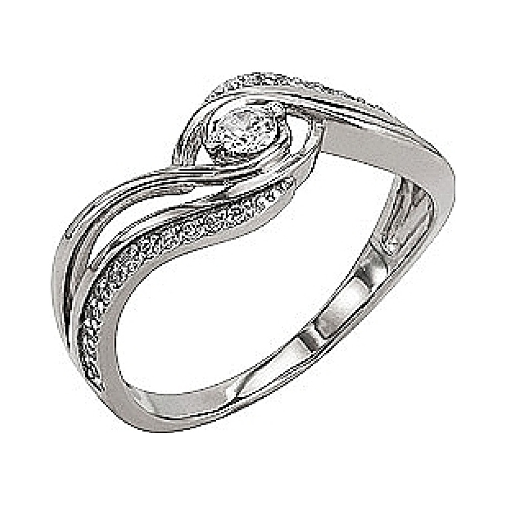 Золотое кольцо с фианитом № 76788