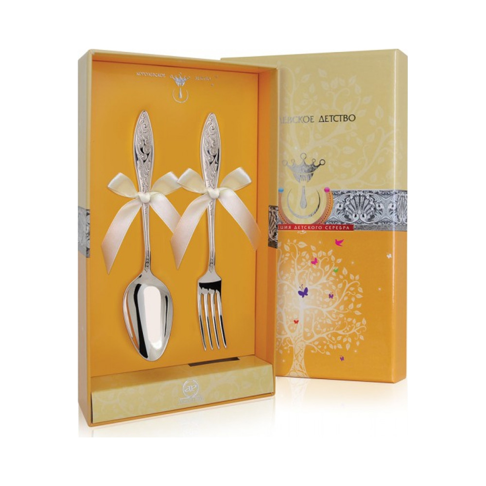 Набор детских серебряных столовых приборов «Морозко»