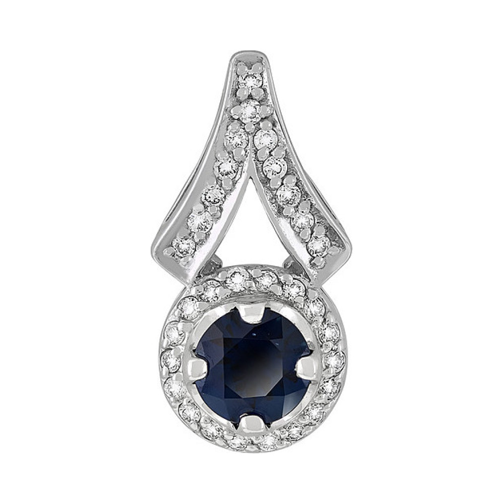 Золотая подвеска с бриллиантом и сапфиром № 119240