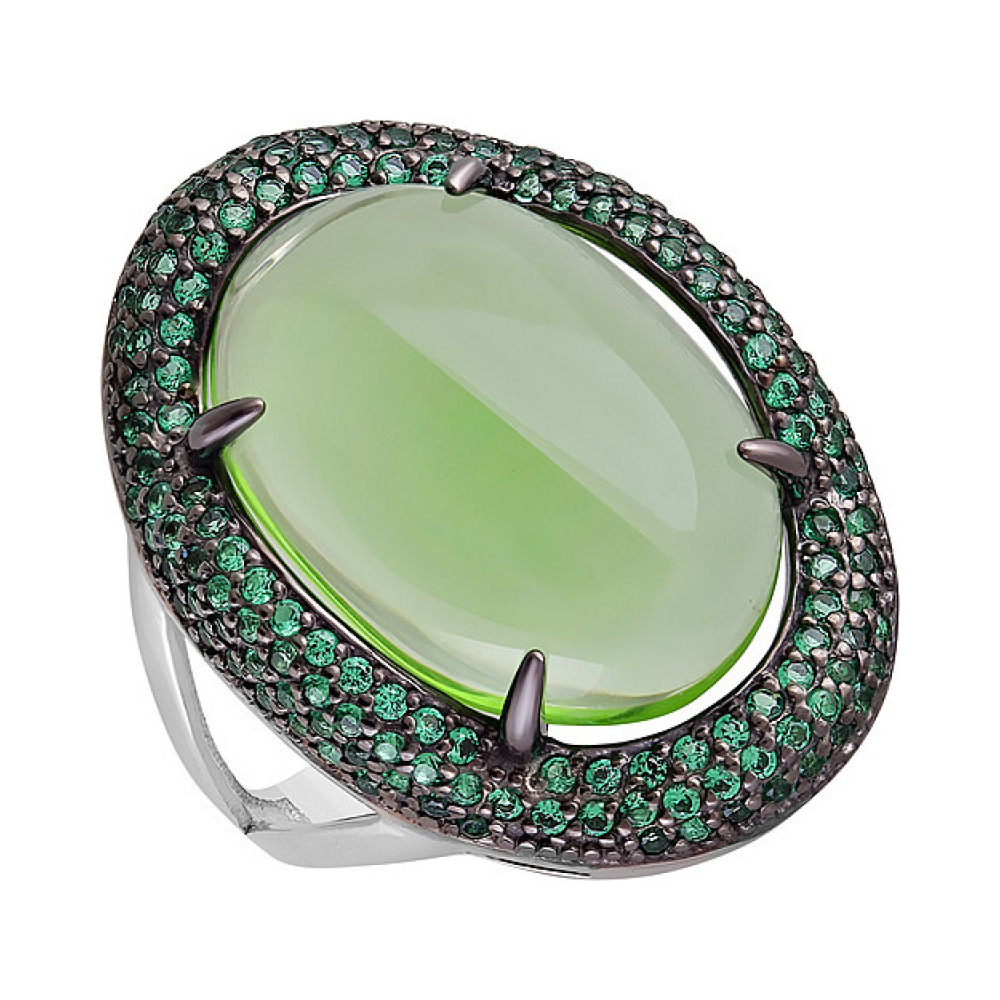 Серебряное кольцо с алпанитом и фианитом № 132522