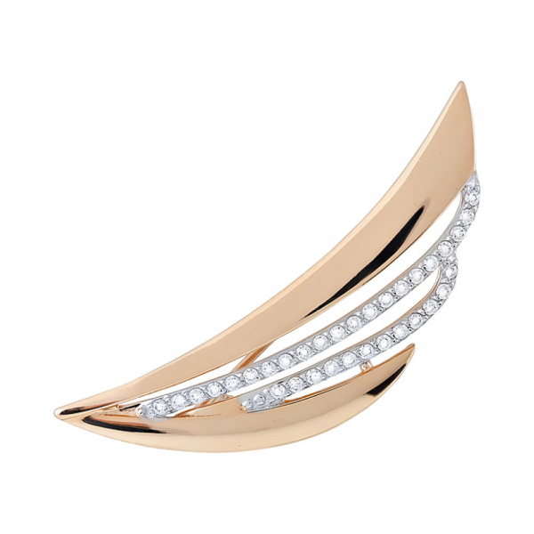 Золотая брошь с фианитами № 123749