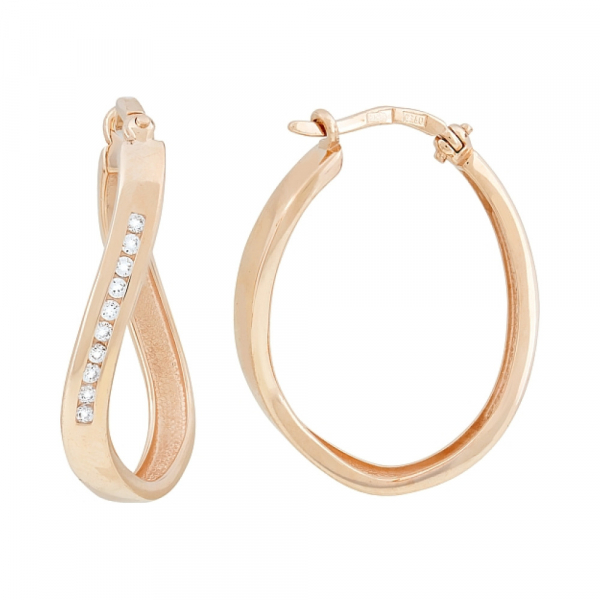 Золотые серьги с фианитами № 118027