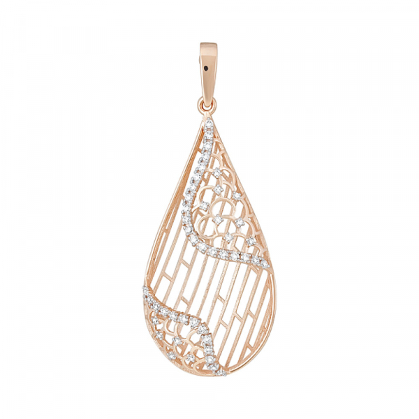 Золотая подвеска с фианитами № 127326