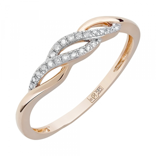 Золотое кольцо с бриллиантом № 120605