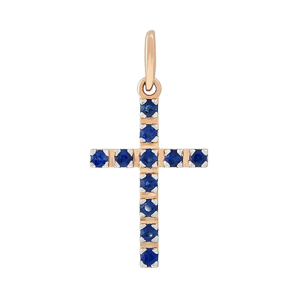 Золотая подвеска с сапфиром № 72399