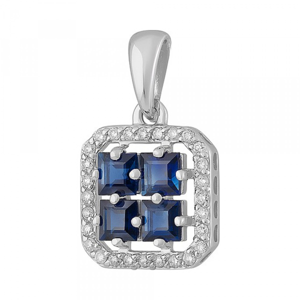 Золотая подвеска с бриллиантом и сапфиром № 156596