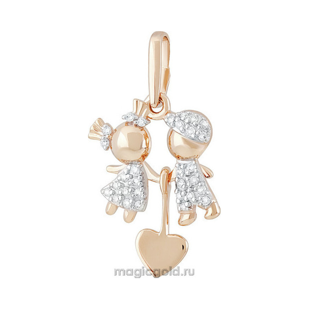 Золотая подвеска с фианитом № 140237