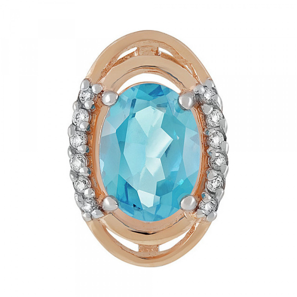 Золотая подвеска с топазом и фианитом № 135102