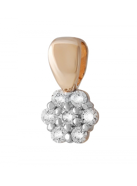 Золотая подвеска с бриллиантом № 129416