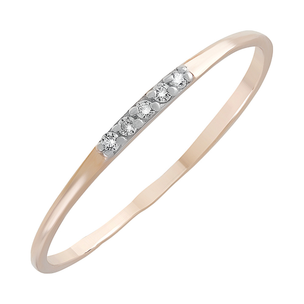 Золотое кольцо с фианитами № 126671