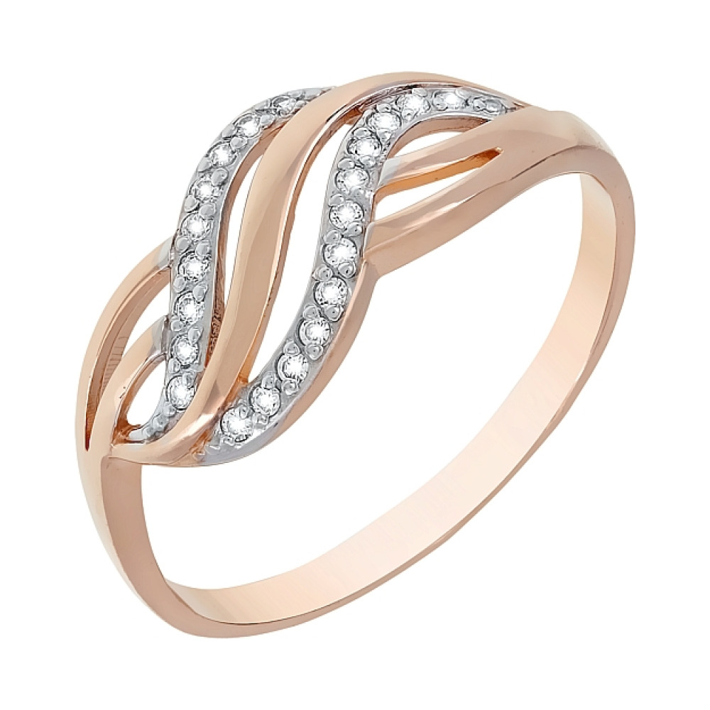 Золотое кольцо с фианитом № 83903