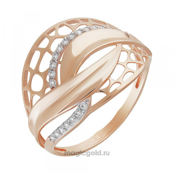 Золотое кольцо с фианитом № 160781