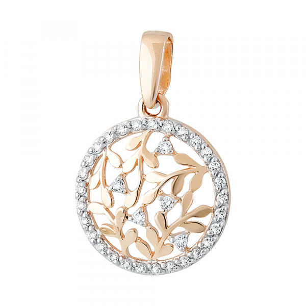 Золотая подвеска с фианитом № 130073