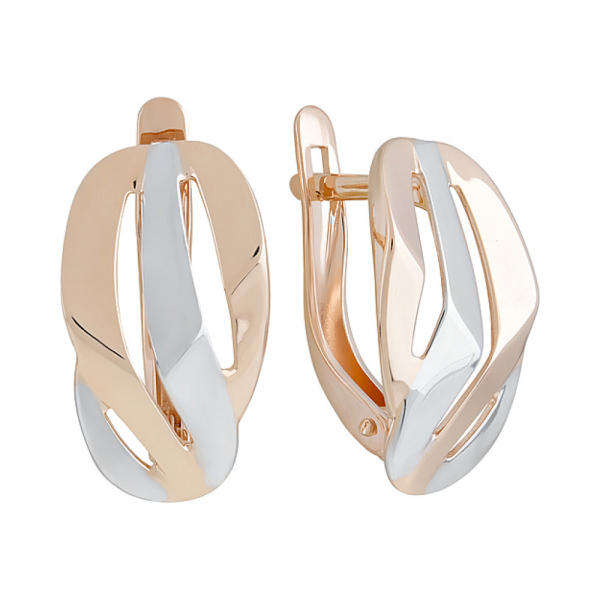 Золотые серьги без камня № 127816