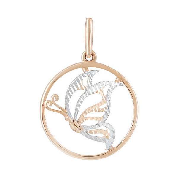 Золотая подвеска без камня с алмазкой № 133799