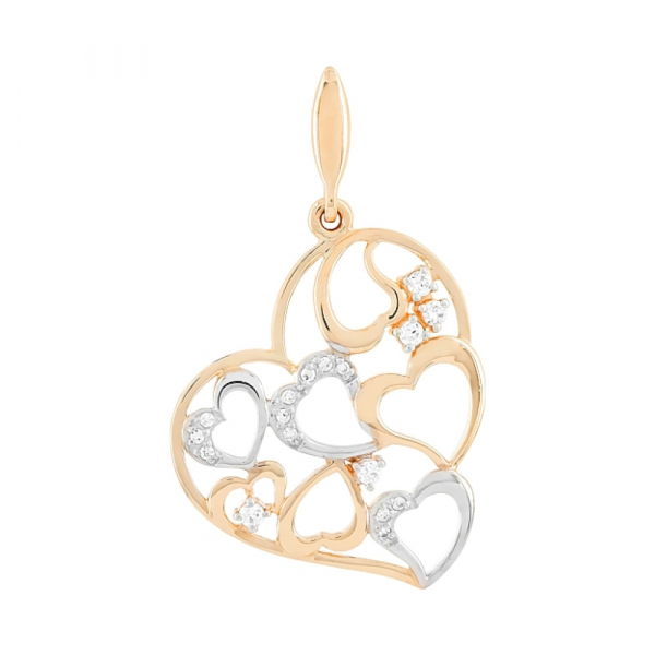 Золотая подвеска с фианитами № 102353